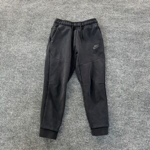 Nike Boys Tech Fleece Joggers M Black Tapered Athletic Sweatpants